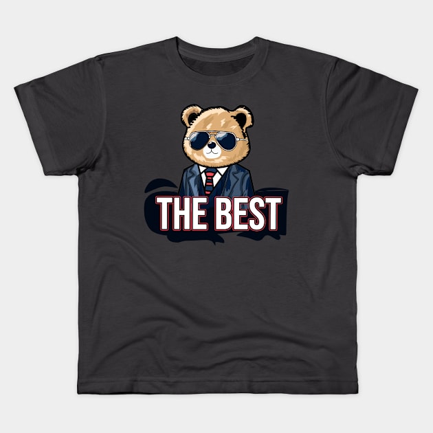 The best, Cool Bear with Sunglasses Kids T-Shirt by VinsendDraconi